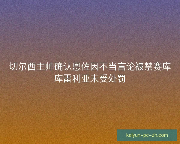 切尔西主帅确认恩佐因不当言论被禁赛库库雷利亚未受处罚