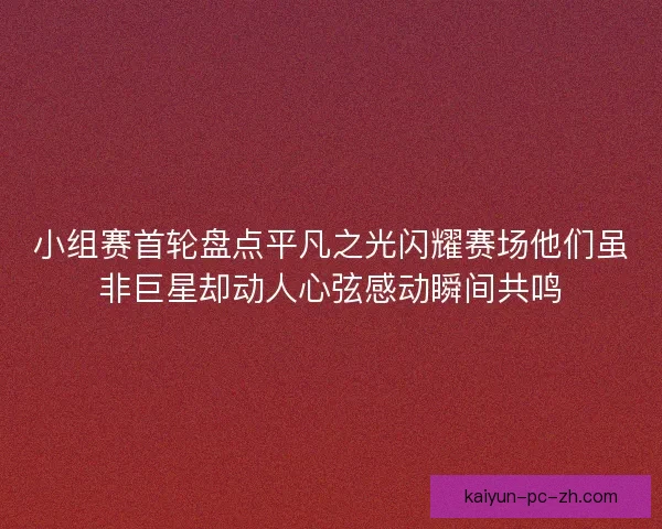 小组赛首轮盘点平凡之光闪耀赛场他们虽非巨星却动人心弦感动瞬间共鸣